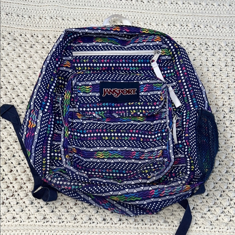 Jansport extra large Multicolor Geometric Backpack GUC